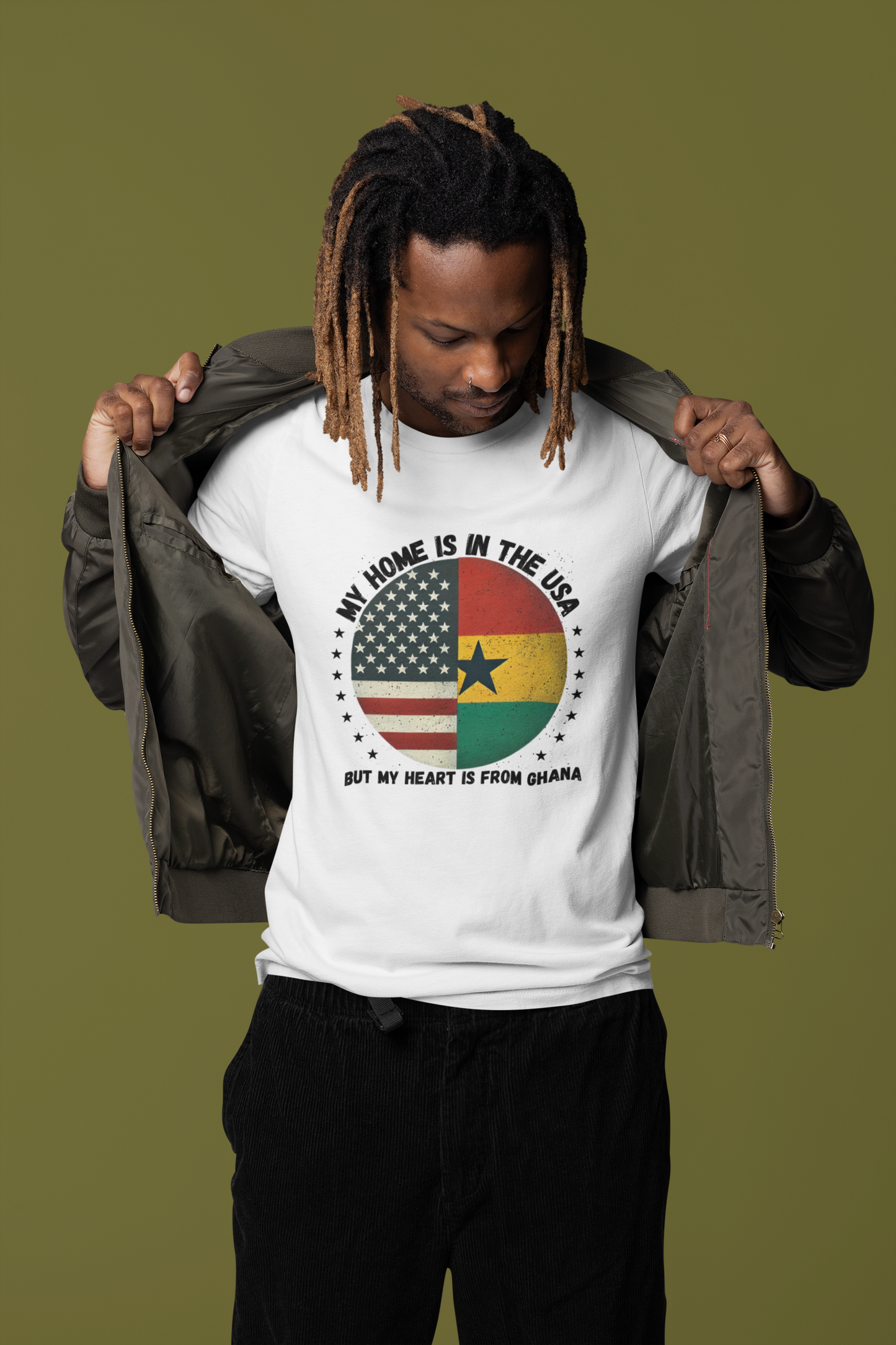 My Home is in the USA But My Heart is from Ghana T-shirt